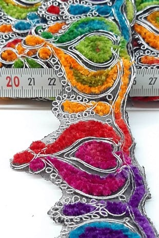 Gül Desenli Antik Şerit Güpür