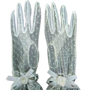 الجملة قفازات الزفاف الأبيض الزفاف مع التفاصيل روز