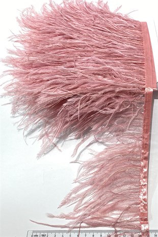 Dried Rose Ostrich Feather 1 mt