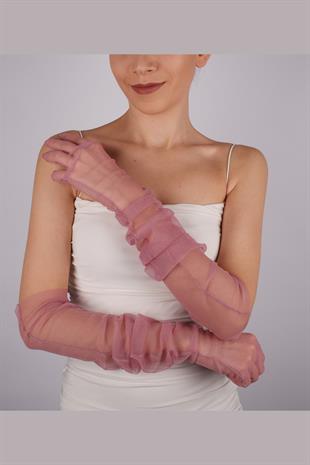 Dusty Rose Long Elegant Bridal Gloves Tulle Gloves Wedding/Wedding/Party/Costume Gloves