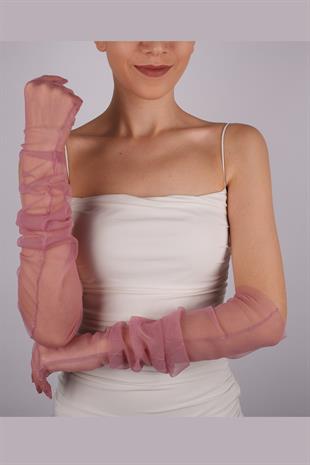 Dusty Rose Long Elegant Bridal Gloves Tulle Gloves Wedding/Wedding/Party/Costume Gloves