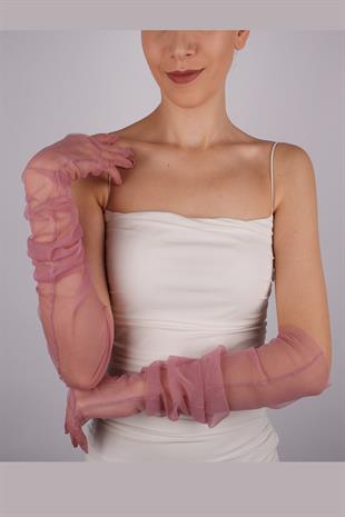Dusty Rose Long Elegant Bridal Gloves Tulle Gloves Wedding/Wedding/Party/Costume Gloves