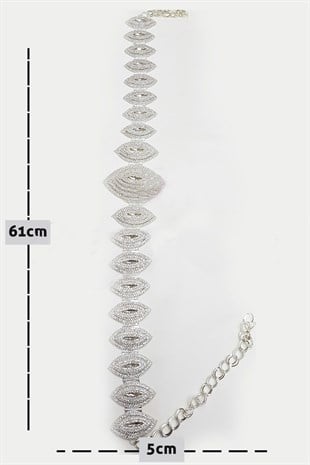 حزام حجري منقوش ماسي فضي