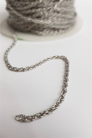 Gümüş Burgulu Tesbih Zinciri (1 mt )