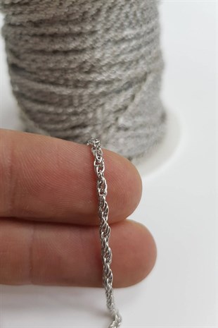 Gümüş Burgulu Tesbih Zinciri (1 mt )