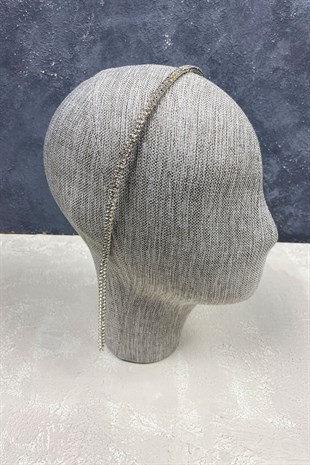 Gümüş Çift Sıra Sallantılı Gelin Tacı Saç Aksesuarı