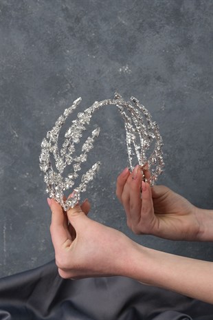Silver Double Sided Helen Bridal Henna Tiara