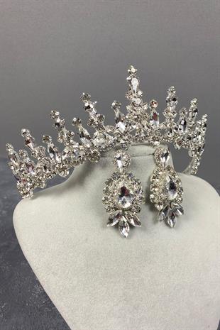 Gümüş Cooker Gelin Tacı Ve Mekik Küpe