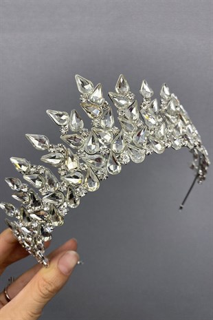 Silver Drop Subra Bridal Crown