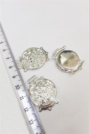 Gümüş Desenli Bileklik ve Kolye Klipsi