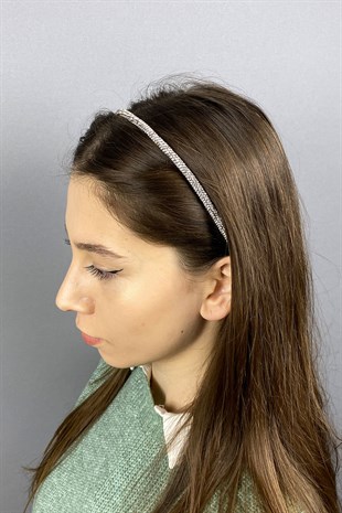 Gümüş Full Taşlı Taç Saç Aksesuarı