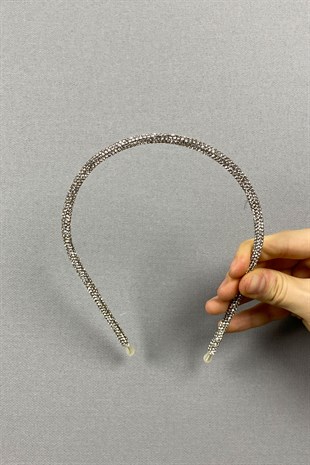 Gümüş Full Taşlı Taç Saç Aksesuarı