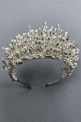 Silver Gray Rigel Crystal Stone Henna and Bridal Crown