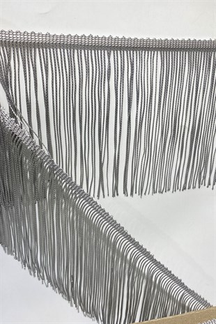 Gümüş İthal Şerit Püskül Saçak 15 cm 1mt