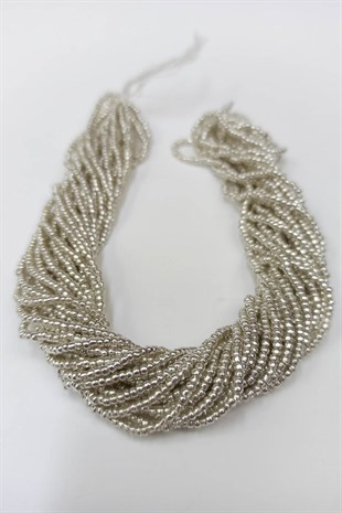 خرز رمل مطلي بالفضة 2 مم