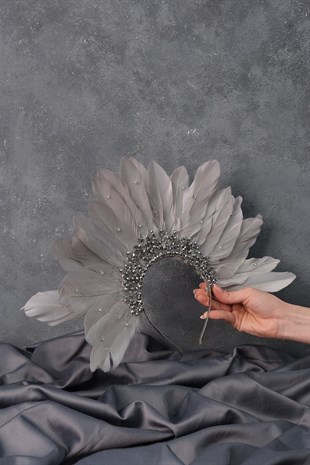 Silver Eagle Feathered Stone Special Design Bridal Henna Crown