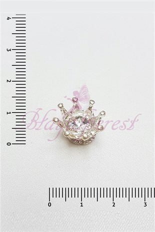 بروش تاج الملك من حجر الكريستال الفضي