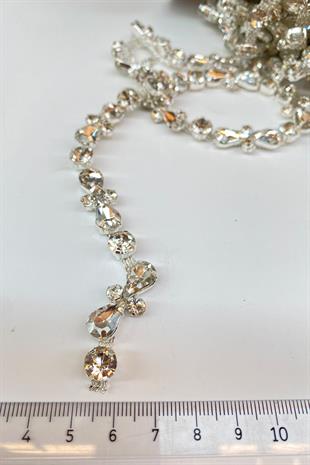 شريط فضي شبكي من الحجر اللامع فستان سهرة بشريط حدودي