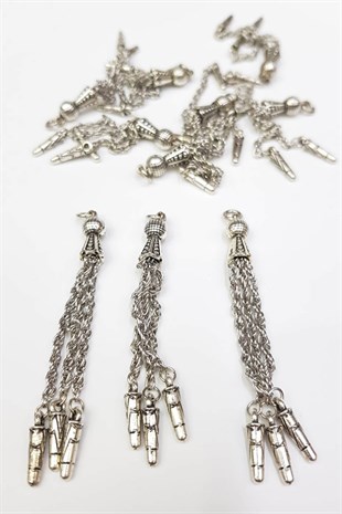 تسبيح إمام بشرابات معدنية فضية