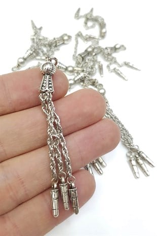 تسبيح إمام بشرابات معدنية فضية