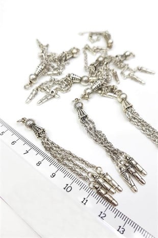 تسبيح إمام بشرابات معدنية فضية