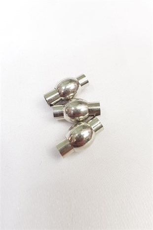 Gümüş Mıknatıslı Deri Bileklik ve Kolye Klipsi