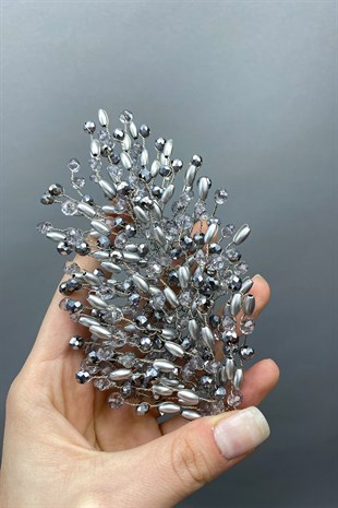 Gümüş Mila Model Çift Taraflı Saç Aksesuarı