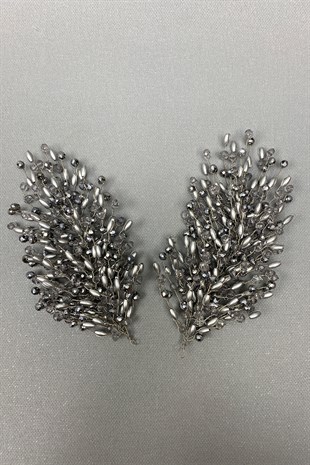 Gümüş Mila Model Çift Taraflı Saç Aksesuarı