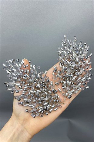 Gümüş Mila Model Çift Taraflı Saç Aksesuarı