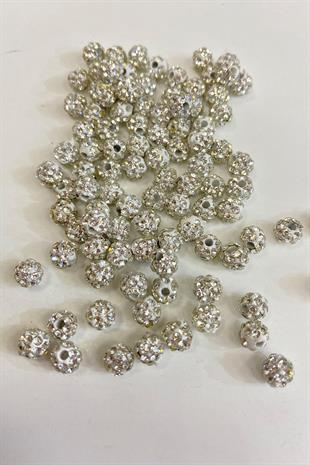 Silver Shiny Stone Bead 6 mm