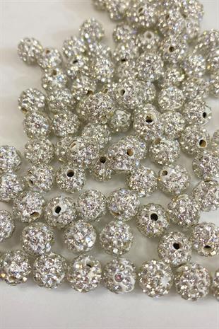 Silver Shiny Stone Bead 8 mm