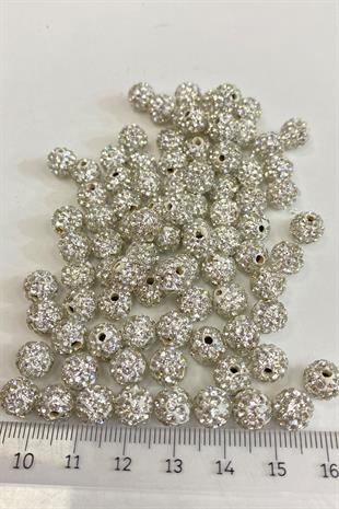 Silver Shiny Stone Bead 8 mm