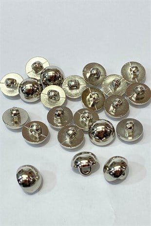 زر بلاستيك فضي لؤلؤي 10 قطع