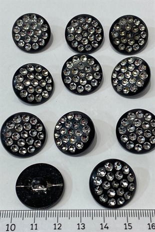 زر حجر بلاستيك فضي 10 قطع