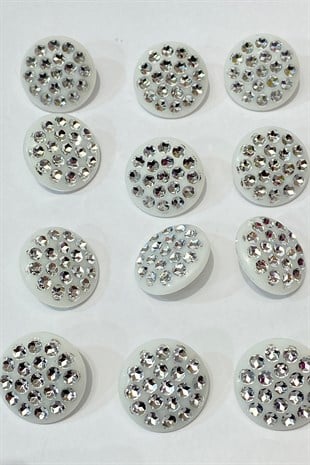 زر حجر بلاستيك فضي 10 قطع