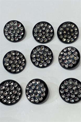 زر حجر بلاستيك فضي 10 قطع