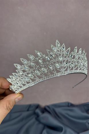 Gümüş Rengi Beria Gelin Kına Tacı