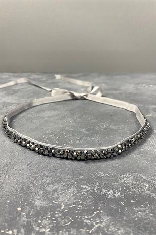 اللون الفضي كريستال مطرز مساء اللباس حزام الإكسسوار