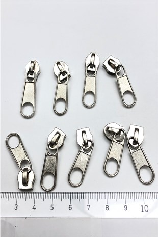 Gümüş Rengi Metal Fermuar Başlığı