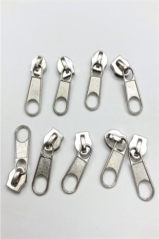 Gümüş Rengi Metal Fermuar Başlığı