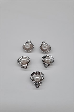 Silver Color Mussel Patterned Necklace and Bracelet Tip