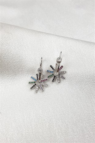 Gümüş Rengi Zirkon Taşlı Situla Yıldız Küpe