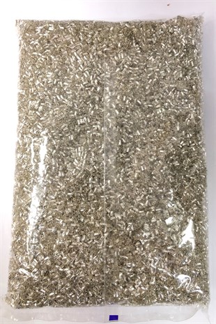 Gümüş Renk  Burgulu Kesme Boncuk 500 gr