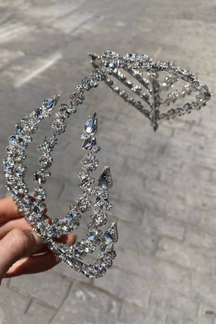 Silver Color Double Sided Helen Hair Accessory Bridal Crown