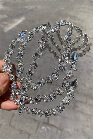 Silver Color Double Sided Helen Hair Accessory Bridal Crown