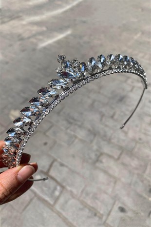 Silver Color Ece Model Slim Bridal Crown