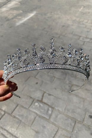 Silver Color Hera Model Bridal Crown