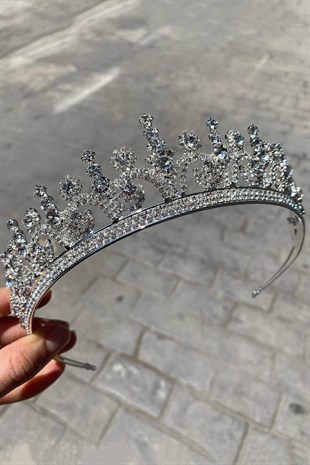 Silver Color Hera Model Bridal Crown