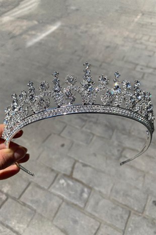 Silver Color Hera Model Bridal Crown