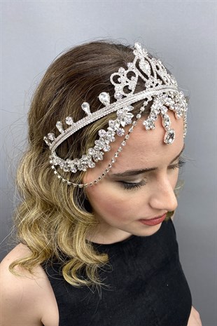 Silver Color Hürrem Bridal Henna Crown